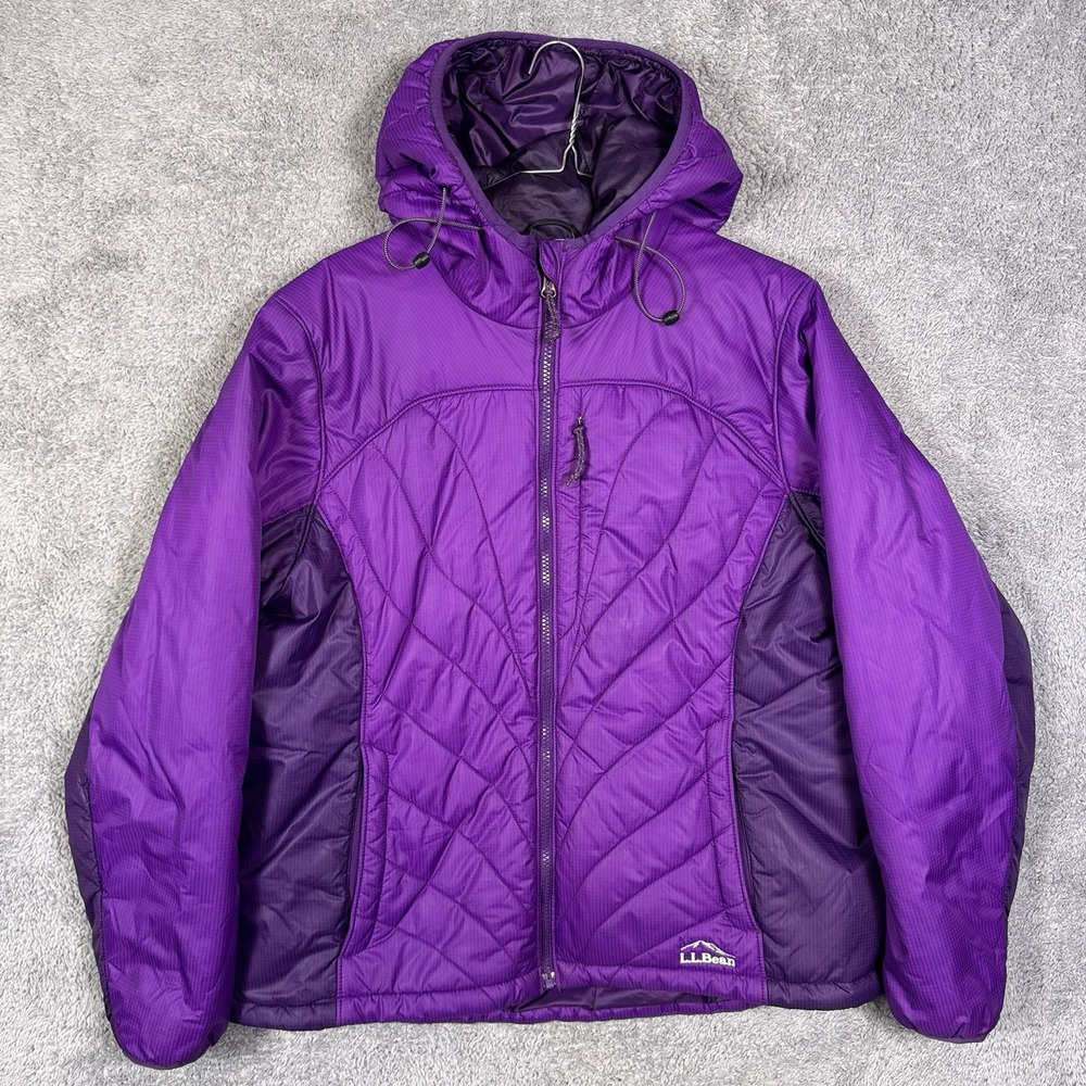 L.L. Bean PrimaLoft Jacket Womens L Parka Quilted Puffer Stowaway Ripstop 0HKQ3
